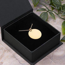 Load image into Gallery viewer, Engraved Silver Disc Necklace