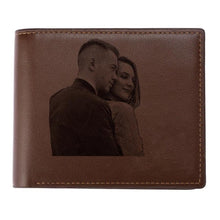 Load image into Gallery viewer, Customized Photo Men's Trifold Wallet Brown
