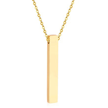Load image into Gallery viewer, Vertical Bar Necklace Stainless Gold