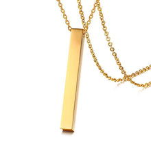 Load image into Gallery viewer, Long Bar Vertical Necklace Gold