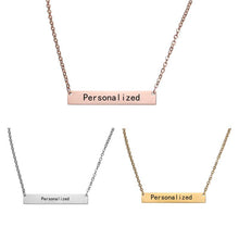 Load image into Gallery viewer, Personalized Bar Pendant Necklace Gold