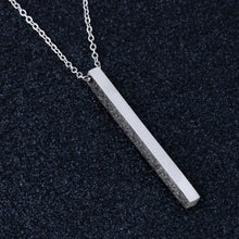 Load image into Gallery viewer, Long Bar Vertical Necklace Silver