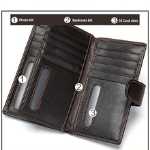 Load image into Gallery viewer, Men's Engraved Laser Leather Wallet