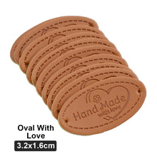 Load image into Gallery viewer, 50Pcs Embossed Hand Made Letter Labels For Diy Sewing Materials