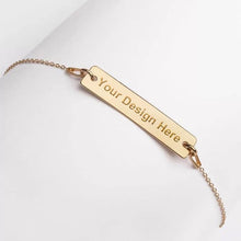 Load image into Gallery viewer, Custom Engraved Silver Bar Chain Necklace