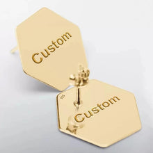 Load image into Gallery viewer, Sterling Silver Hexagon Stud Earrings