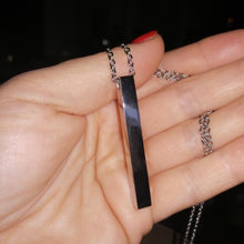 Load image into Gallery viewer, Custom Name Date Bar Necklace Silver