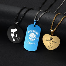 Load image into Gallery viewer, Heart Custom Photo Necklace Golden