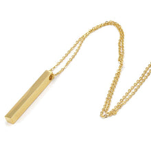 Load image into Gallery viewer, Engraved Date Name Pendant Necklace Gold