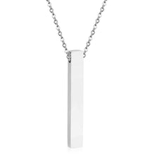 Load image into Gallery viewer, Vertical Bar Necklace Stainless Silver