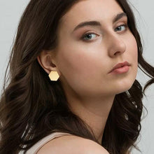 Load image into Gallery viewer, Sterling Silver Hexagon Stud Earrings