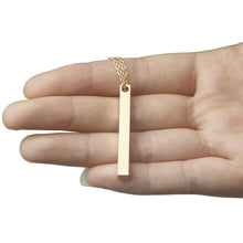 Load image into Gallery viewer, Engraved Date Name Pendant Necklace Rose Gold