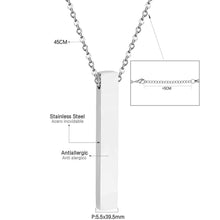 Load image into Gallery viewer, Vertical Bar Necklace Stainless Silver