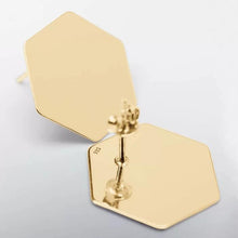 Load image into Gallery viewer, Sterling Silver Hexagon Stud Earrings