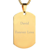 Load image into Gallery viewer, Customized Photo Text Tag Necklace Gold