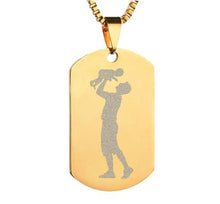 Load image into Gallery viewer, Customized Photo Text Tag Necklace Gold