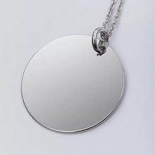 Load image into Gallery viewer, Engraved Silver Disc Necklace