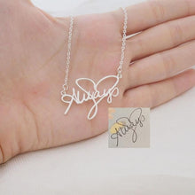 Load image into Gallery viewer, Custom Cursive Necklace Platinum-Plated