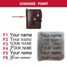 Load image into Gallery viewer, Customized Name Engraving Genuine Leather Bifold Wallet