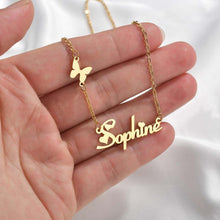 Load image into Gallery viewer, Custom For Letter Butterfly Necklace