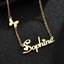 Load image into Gallery viewer, Custom For Letter Butterfly Necklace