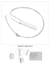 Load image into Gallery viewer, Vertical Bar Necklace Stainless Silver