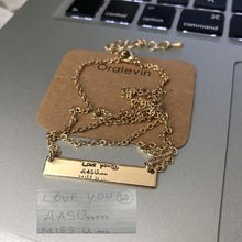 Load image into Gallery viewer, Handwriting Signature Bar Necklace Silver