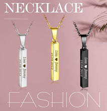 Load image into Gallery viewer, Personalized Date Necklaces Black