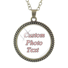 Load image into Gallery viewer, Photo Or Text Picture Custom Glass Dome Pendant Necklace