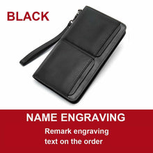 Load image into Gallery viewer, Men's Engraved Laser Leather Wallet