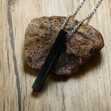 Load image into Gallery viewer, Long Bar Vertical Necklace Black