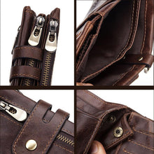 Load image into Gallery viewer, Customized Name Engraving Genuine Leather Bifold Wallet