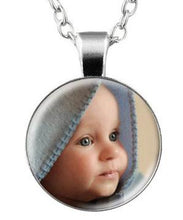 Load image into Gallery viewer, Round Custom Photo Glass Pendant Necklace