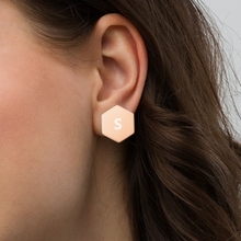 Load image into Gallery viewer, Sterling Silver Hexagon Stud Earrings