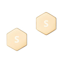 Load image into Gallery viewer, Sterling Silver Hexagon Stud Earrings