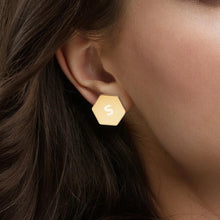 Load image into Gallery viewer, Sterling Silver Hexagon Stud Earrings