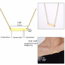 Load image into Gallery viewer, Engraving Personalized Bar Necklaces Left