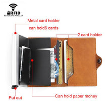 Load image into Gallery viewer, Custom Name Card Holder Anti RFID Slimwallet