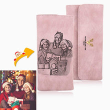 Load image into Gallery viewer, Custom Women's Inscription Photo Engraved Long Wallet