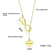 Load image into Gallery viewer, Custom Infinity Heartbeat Long Chain Necklace