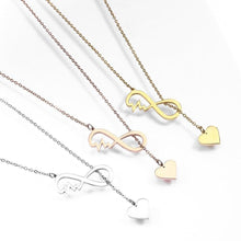 Load image into Gallery viewer, Custom Infinity Heartbeat Long Chain Necklace