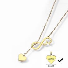 Load image into Gallery viewer, Custom Infinity Heartbeat Long Chain Necklace