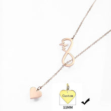 Load image into Gallery viewer, Custom Infinity Heartbeat Long Chain Necklace