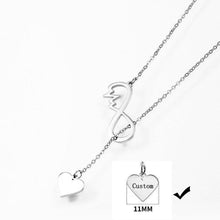 Load image into Gallery viewer, Custom Infinity Heartbeat Long Chain Necklace