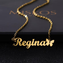 Load image into Gallery viewer, Custom Butterfly Name Necklaces
