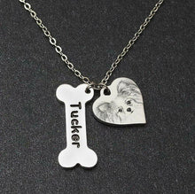 Load image into Gallery viewer, Pet Photo Name Custom Pendant Necklace