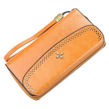 Load image into Gallery viewer, Custom Name Engraving Zipper Fashion Leather Long Wallet For Women