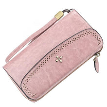 Load image into Gallery viewer, Custom Name Engraving Zipper Fashion Leather Long Wallet For Women