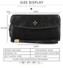 Load image into Gallery viewer, Custom Name Engraving Zipper Fashion Leather Long Wallet For Women