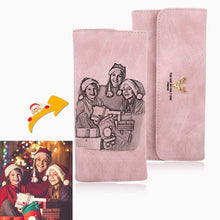 Load image into Gallery viewer, Custom Women's Inscription Photo Engraved Long Wallet